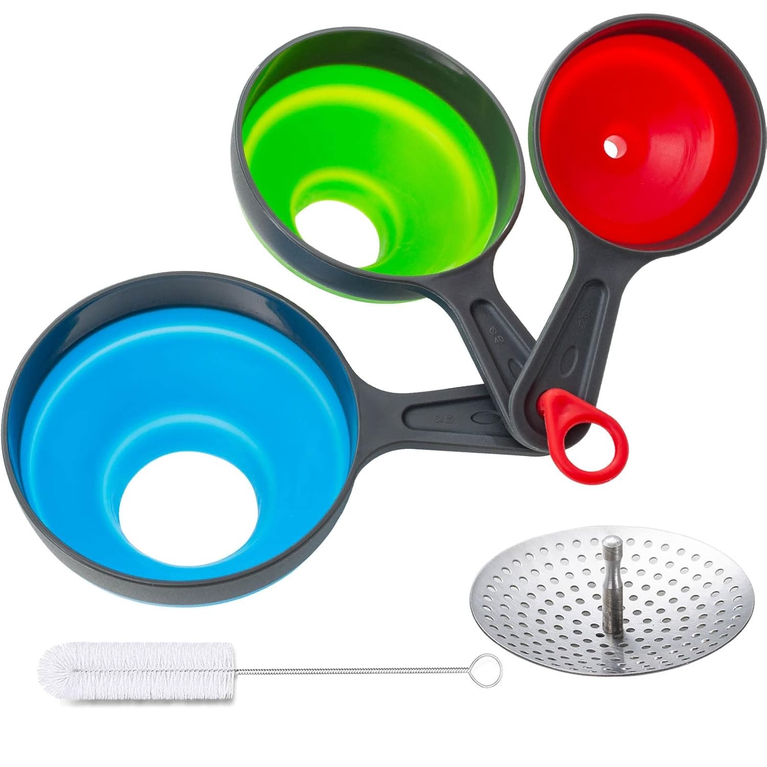 Kalave Canning Funnel with Strainer, Food Grade Silicone Multicolor