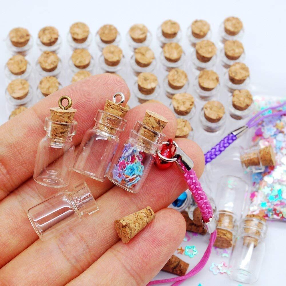 0.5ml Cork Bottles Vials Clear Glass Bottles Mini Tiny Jars Bottles With Corks M