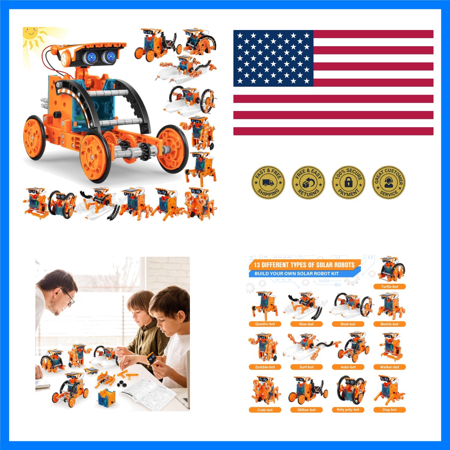 STEM 13-in-1 Education Solar Robot Toys for Age 8-12, DIY Building Science Ex...