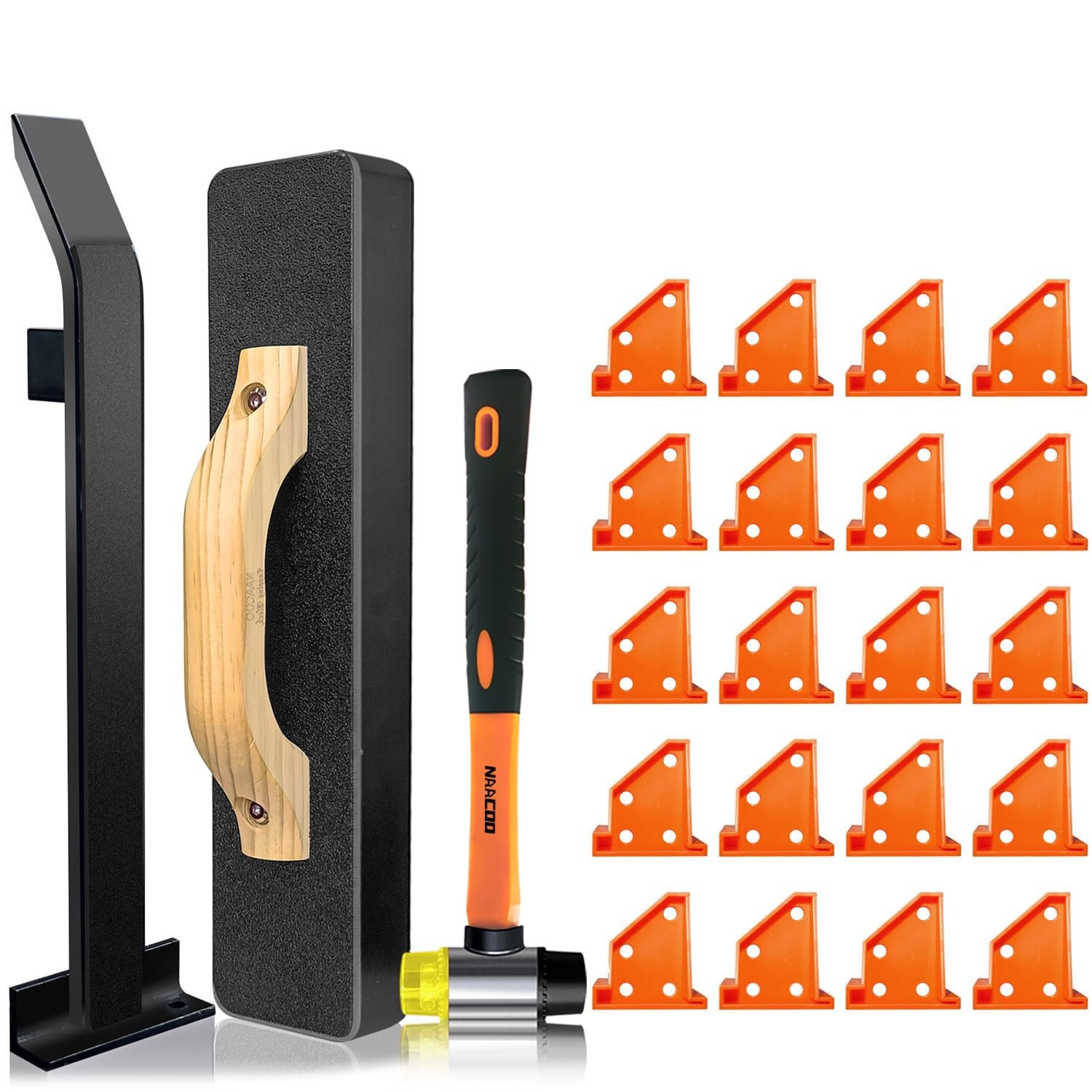 NAACOO Laminate/Vinyl Flooring Tools, Heavy Pro-4 in 1 Orange