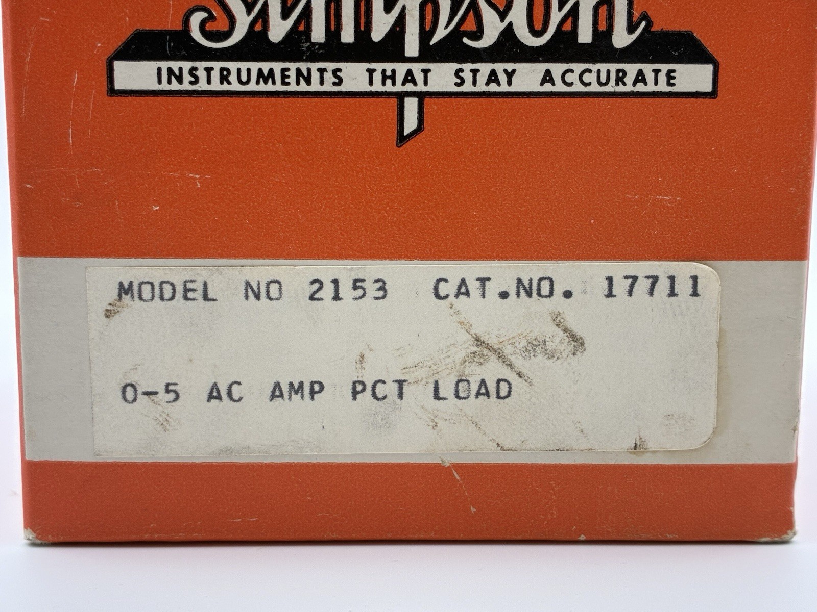 SIMPSON Instruments Motor Load Current Guage Model 2153 Discontinued + Hardware