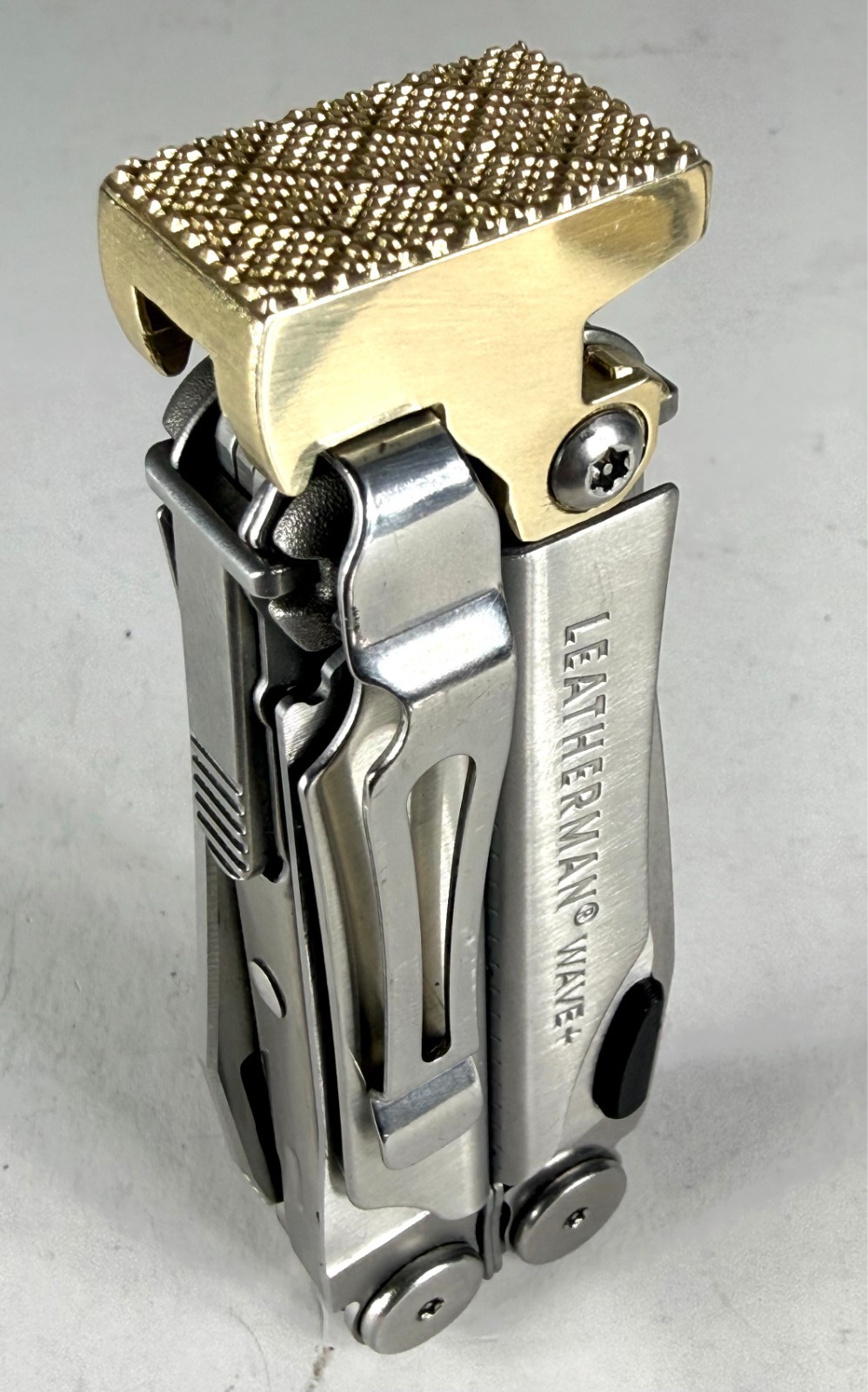 For Leatherman Wave +, BRASS Hammer Head Mod, Modification, CNC Made,Locking,CAD