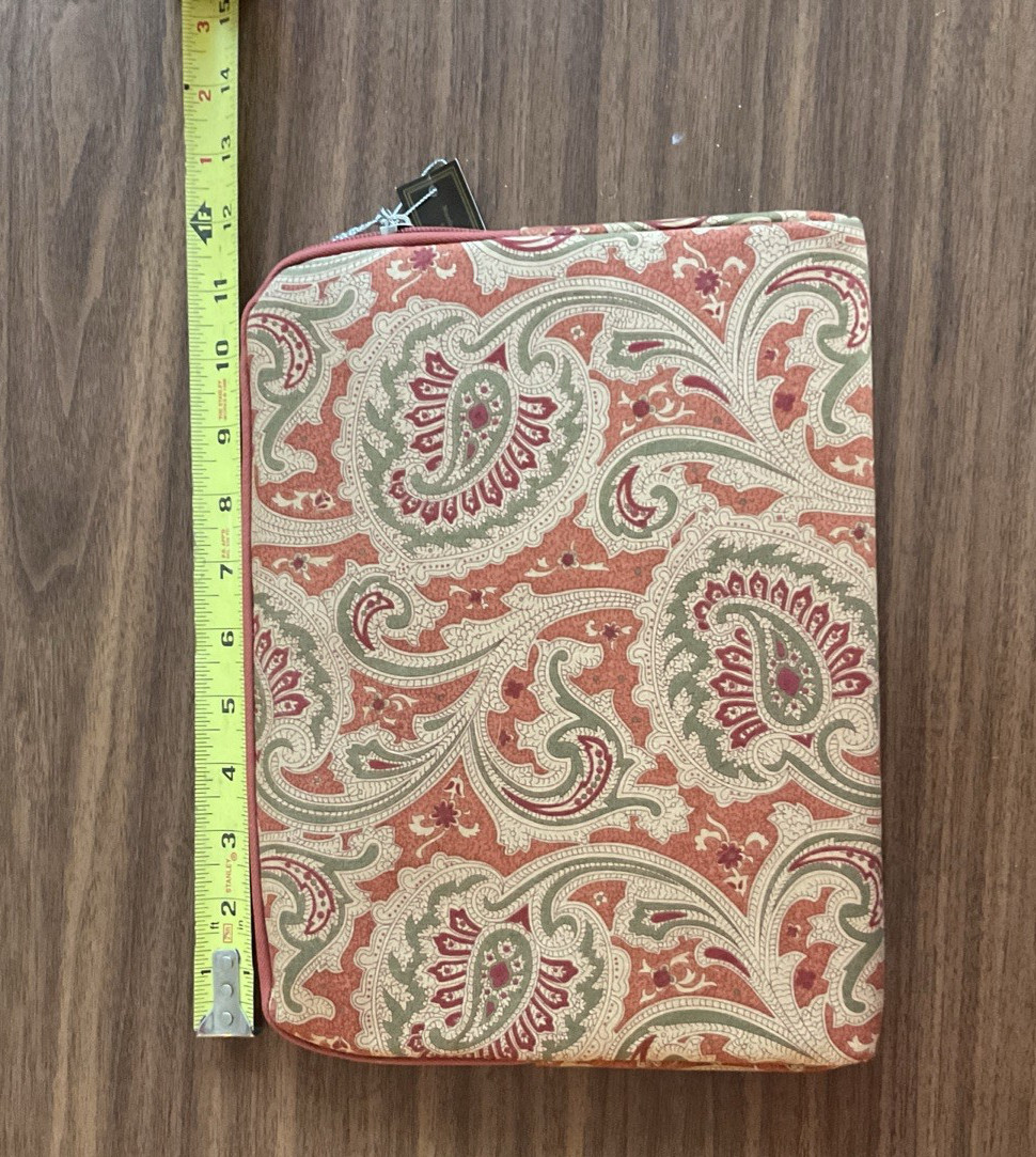 Raymond Waits iPad Case 9.25 X 11.5 Inch.  Orange Yellow Green Paisley NWT