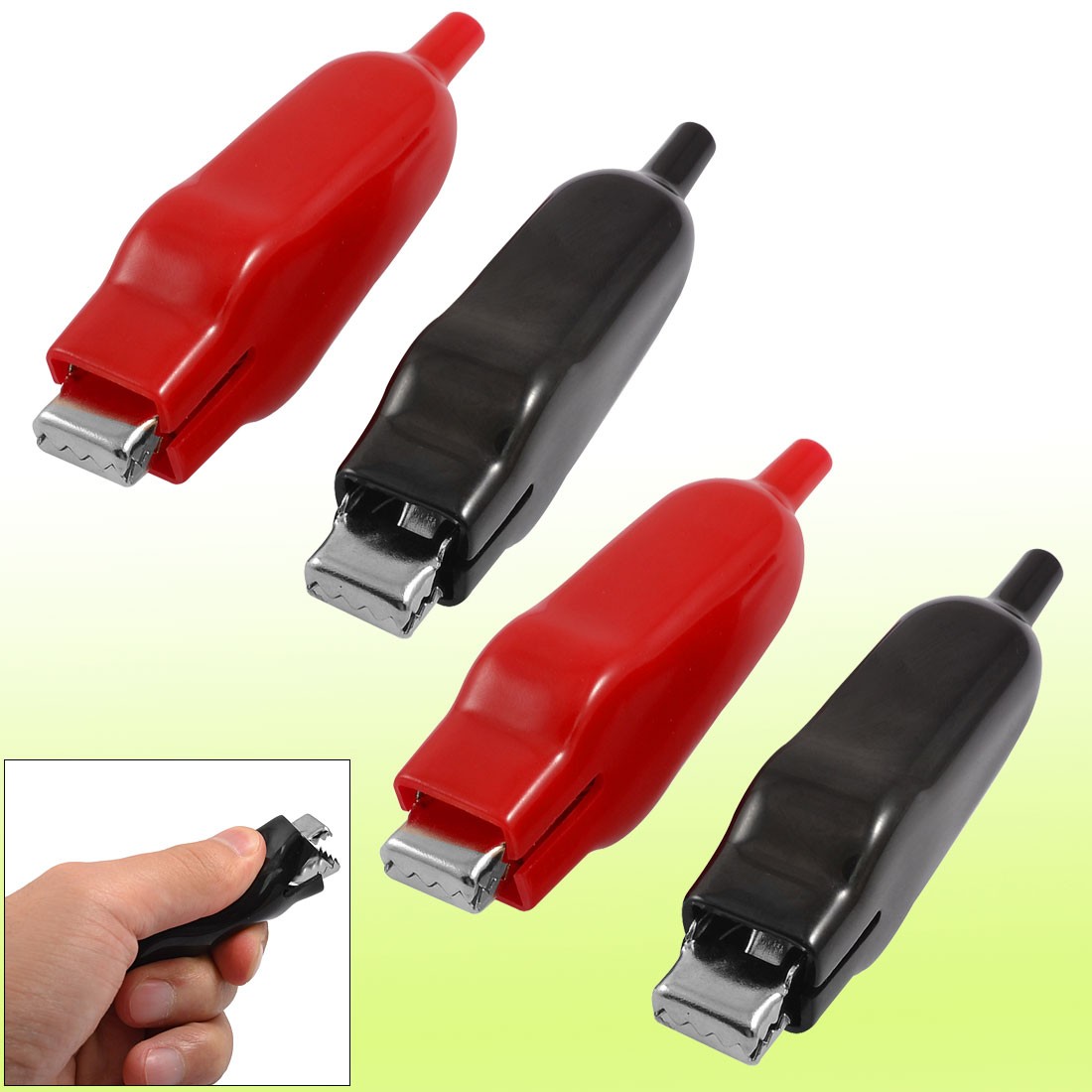 10x Insulating Plastic Covered Metal Alligator Clips Clamps 77mm