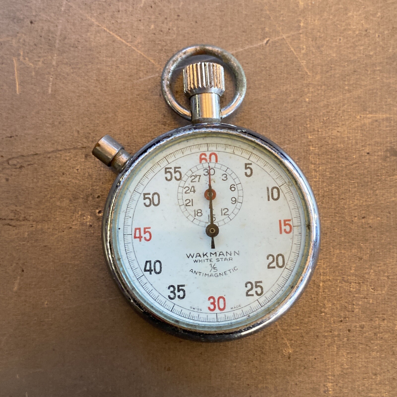Vintage Wakmann 1/5 White Star Stopwatch