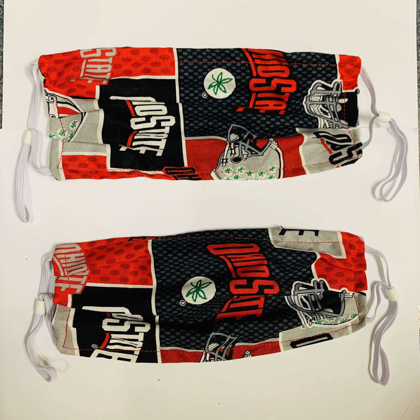 2 OHIO STATE Univ. Buckeyes FACE MASKS Handmade adjustable free shipping