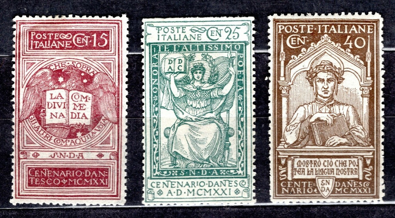 Italy Stamps #133-135, 1c, 25c, 40c, MLH, SCV$20
