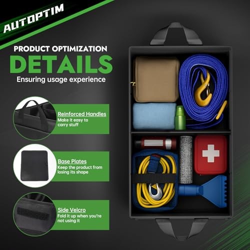 Car Trunk Organizer - Collapsible Car Organizer with Non Medium (2 Pack) Black