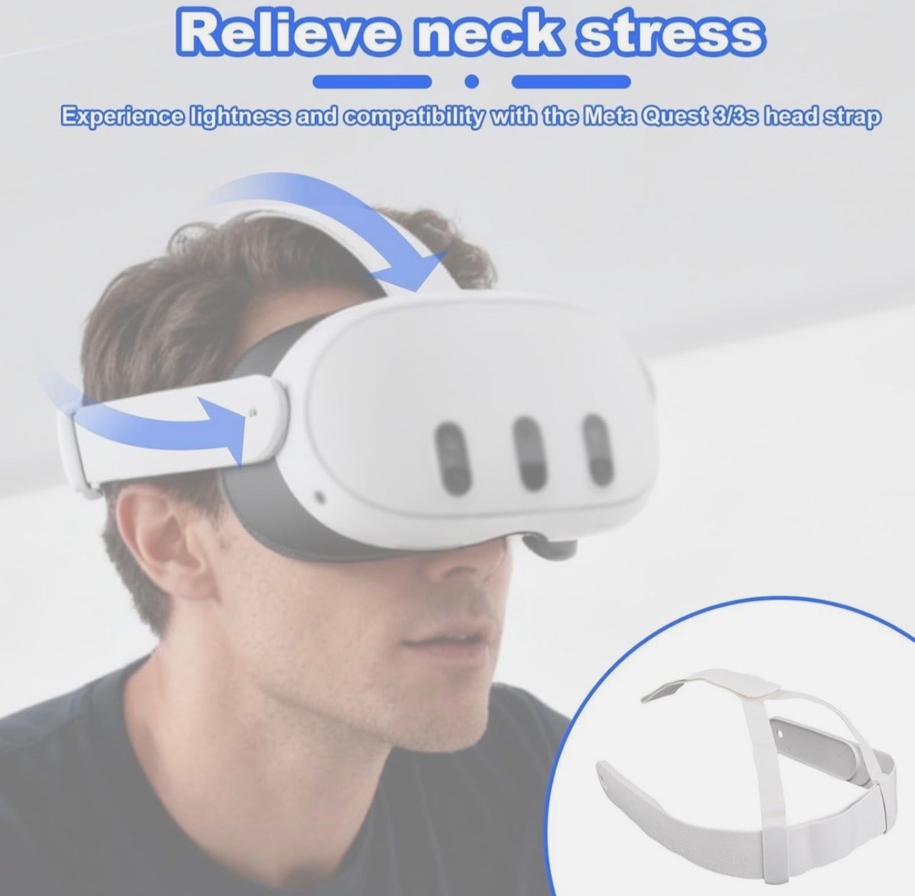 NEW! Oculus Meta Quest 3/3s Head Strap Replacement  | OEM VR Adjustable Headband