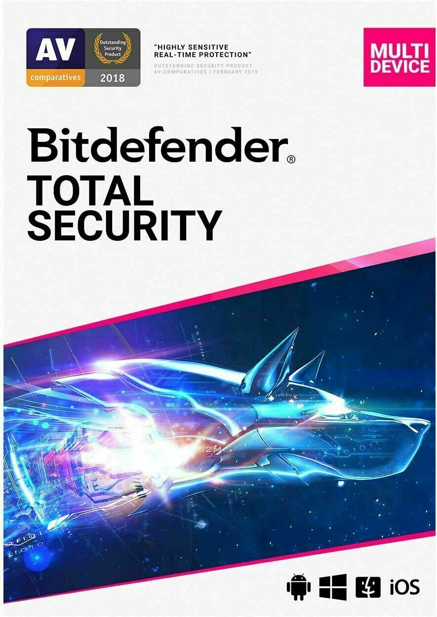 Bitdefender Total Security 2026 Multi Device 5 PCs 1 Year Same Day on Email