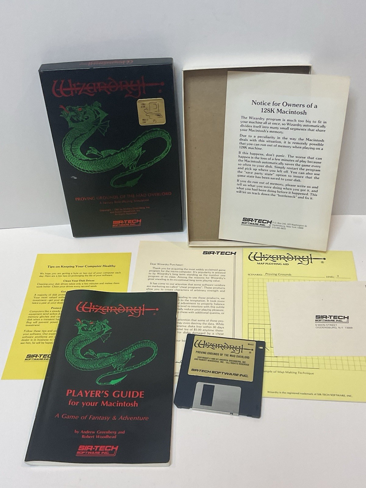Vintage Software RPG Apple LISA Macintosh 128k 512k WIZARDRY Sir-Tech