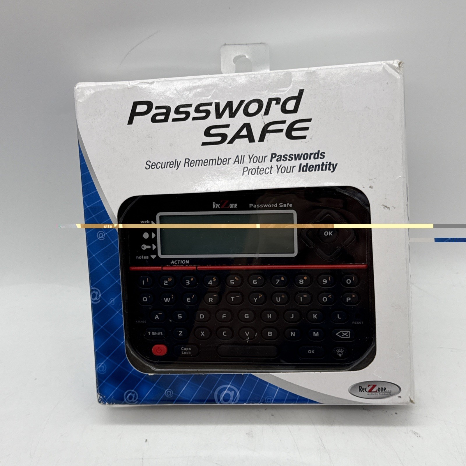 RecZone Password Safe Backlit LCD Built In Memory QWERTY Keyboard Model 595 ST2