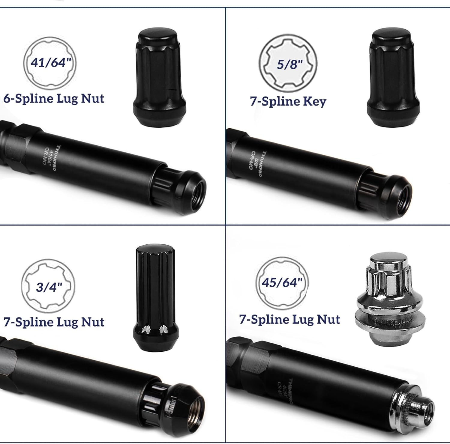Universal 8-Piece Spline & Hex Lug Nut Removal Master Set