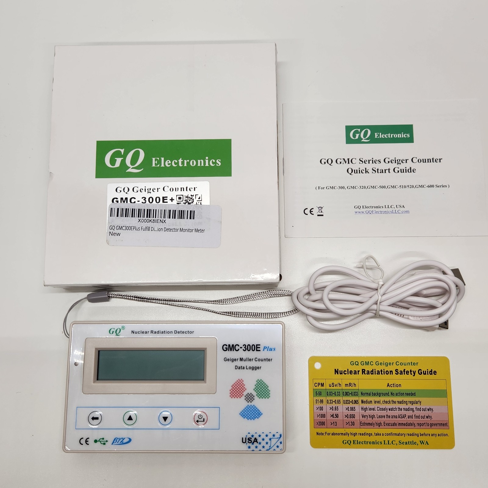 GQ GMC-300E Plus Geiger Muller Counter Nuclear Radiation Detector Data Logger