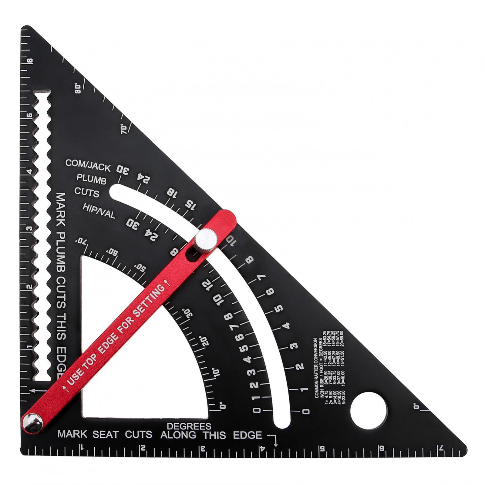 7 Inch Positioning Adjustable Angle Triangle Ruler with Adjustable Rod Metal