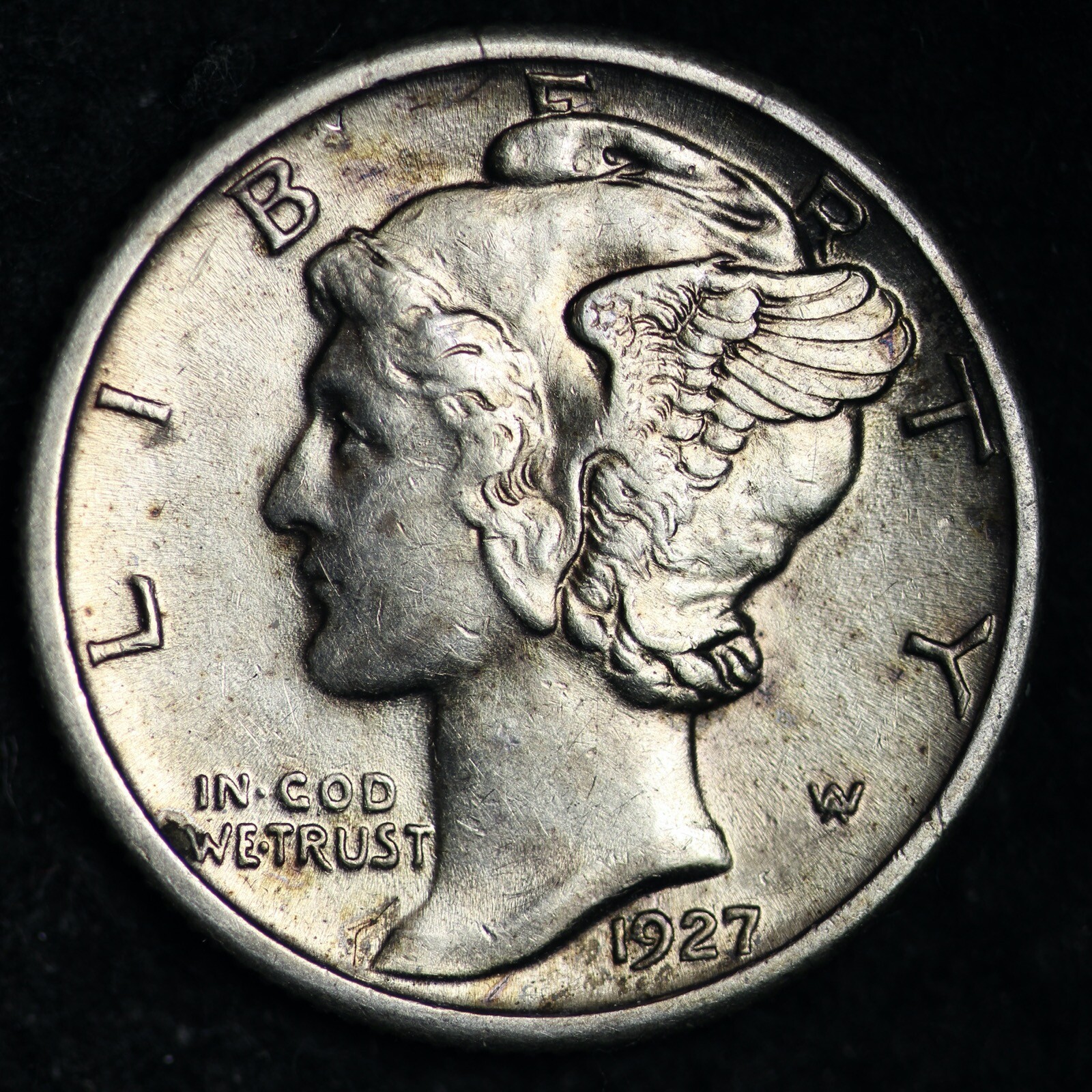 1927 Mercury Silver Dime CHOICE BU FREE SHIPPING E245 GCB
