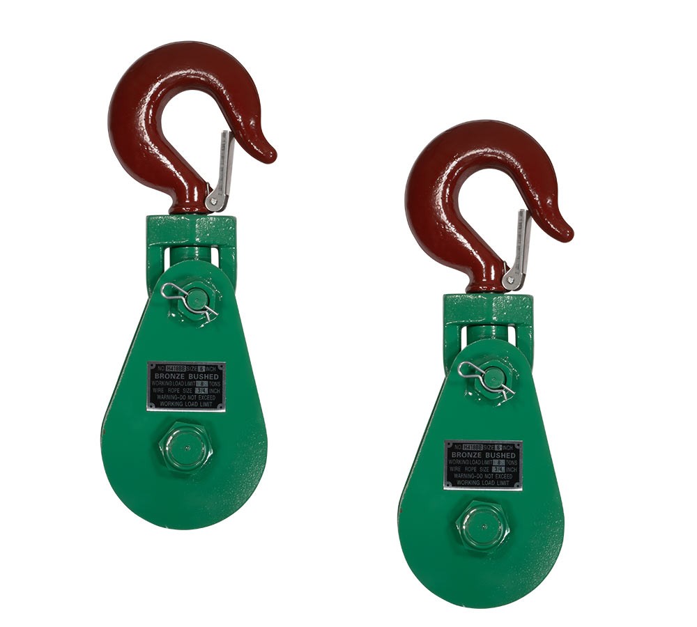 (2 Pack) Snatch Block with Shackle WLL 8 Ton, 3/4" Wire Rope x 6" Sheave Wrecker