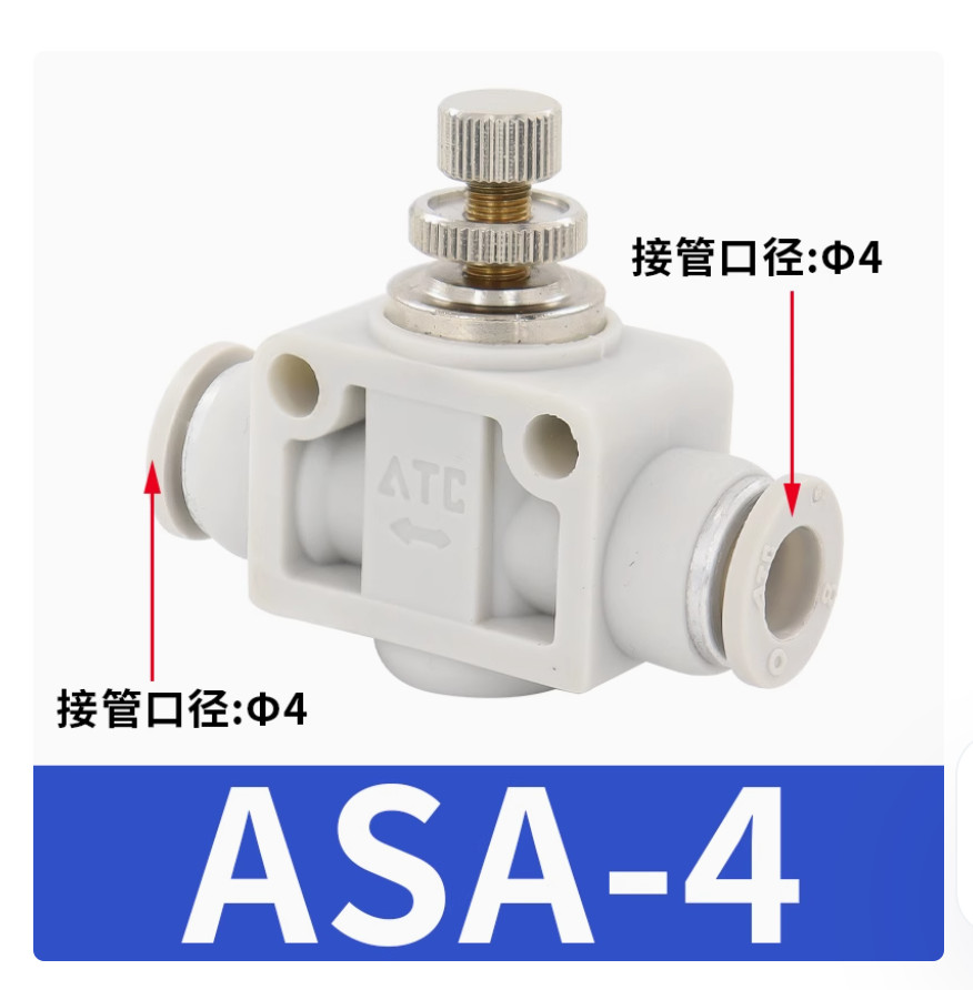 1PC NEW AirTac Through speed regulating valve ASA-4 #LL