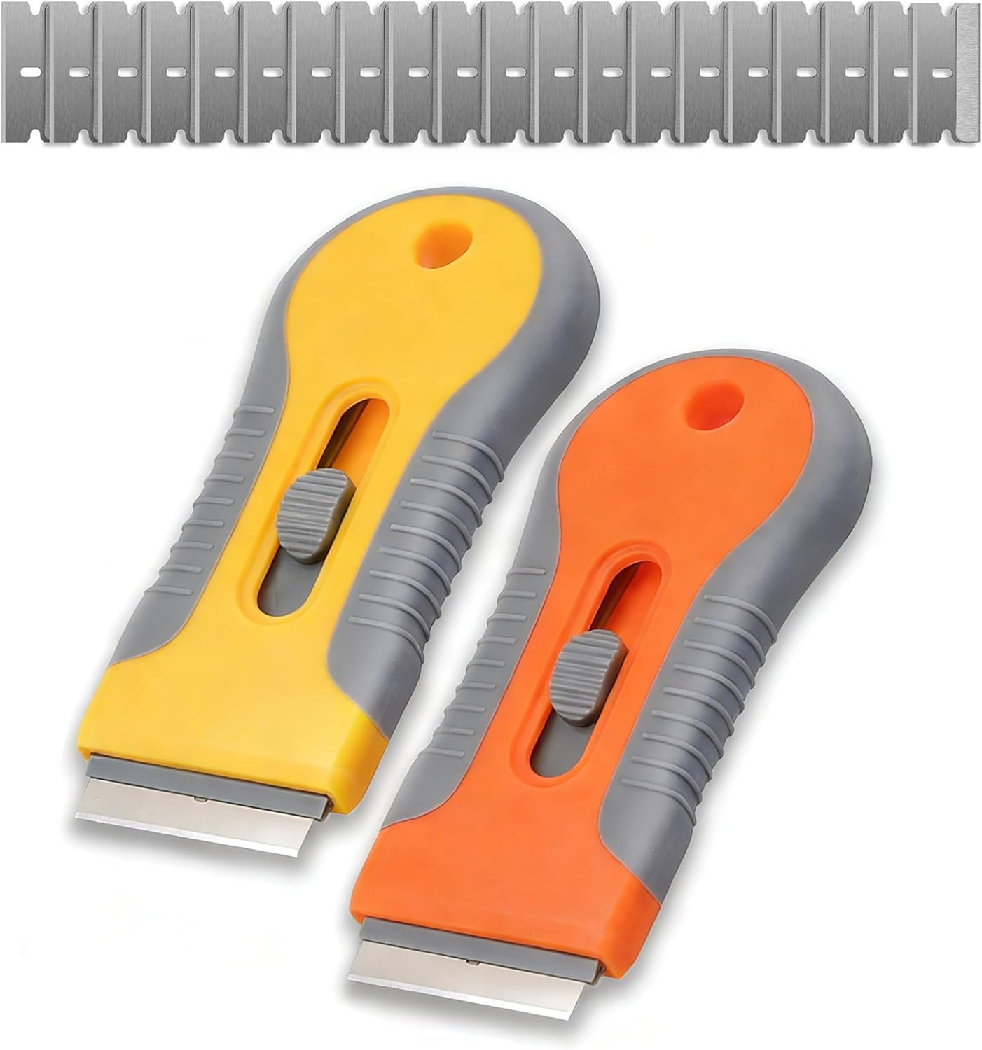 Razor Blade Scraper 2 Pack with 20 Replacement Blades, Retractable Safety Lock G
