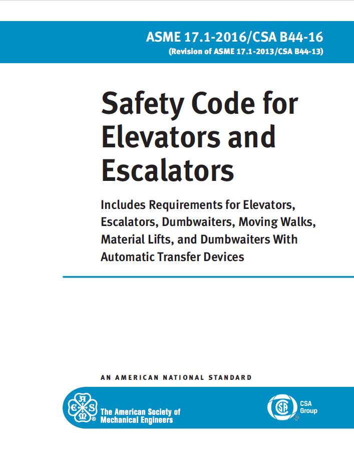 Safety Code for Elevators and Escalators 2016 Paperback Free Shipping