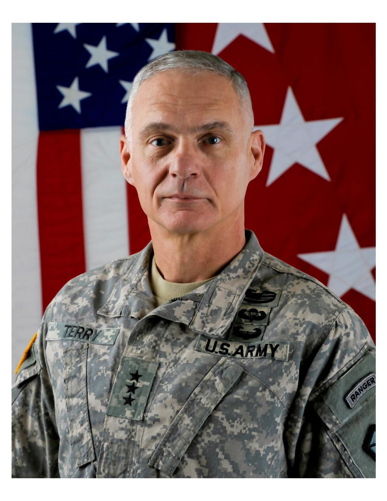 United States Army General James L. Terry 8x10 Portrait Photo On 8.5" x 11"