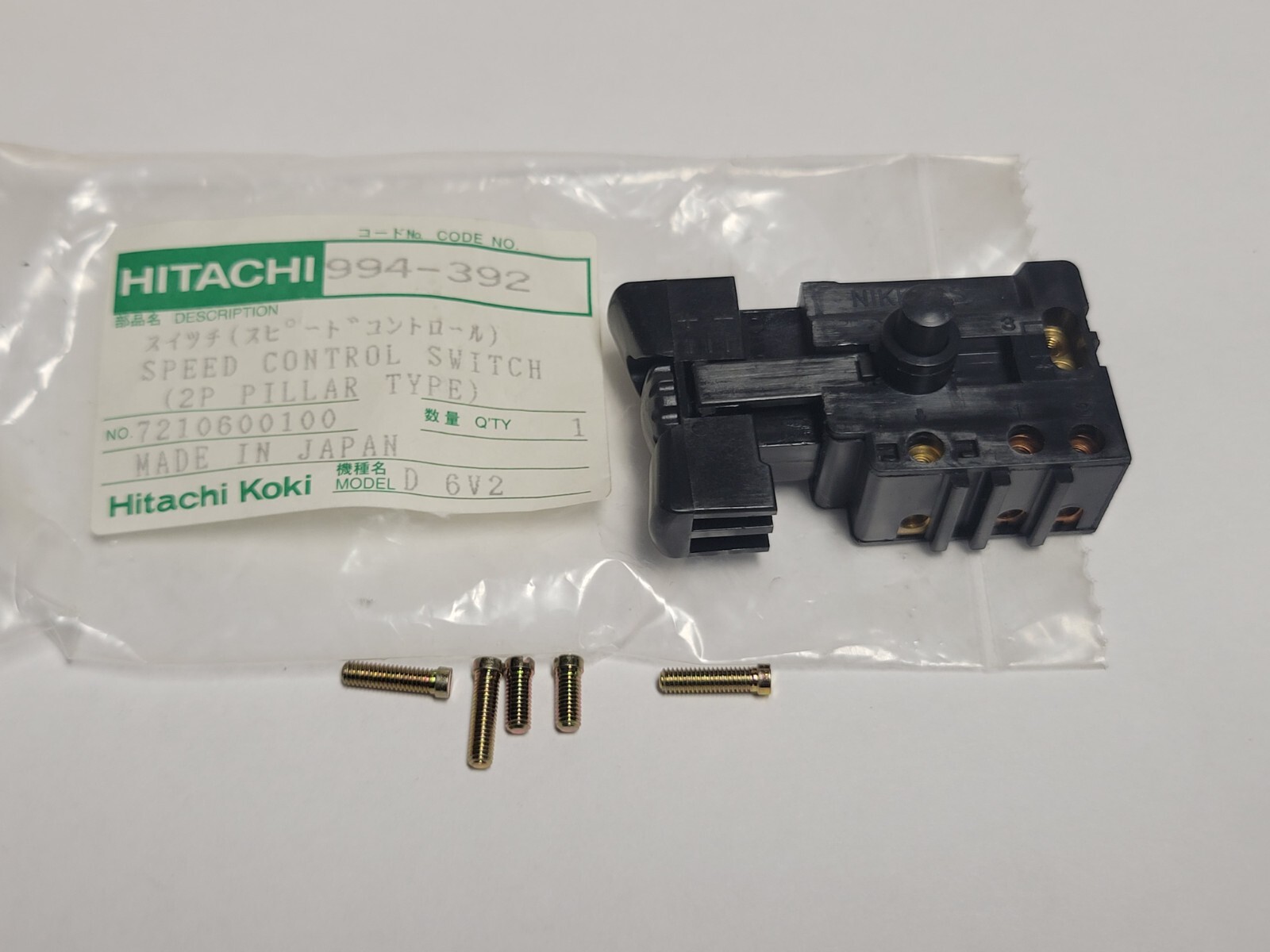HITACHI 994392  Switch 994-392 OEM  - Fits D6V2 - NOS