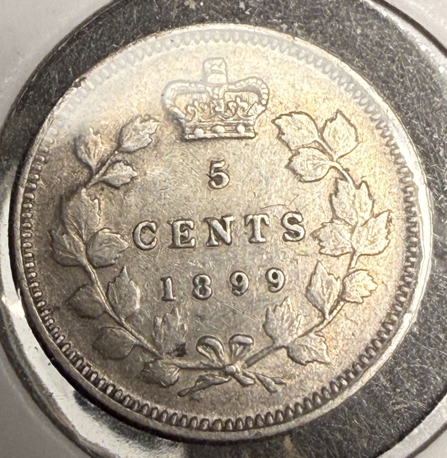 1899 Canadian 5ct Silver, XF. (18606)