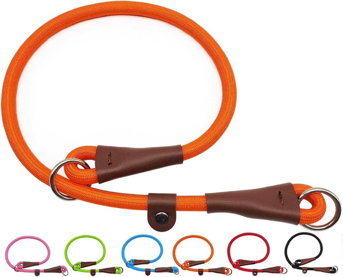 MayPaw Slip Collar Nylon Rope Choke for 20" x 1/4", Orange