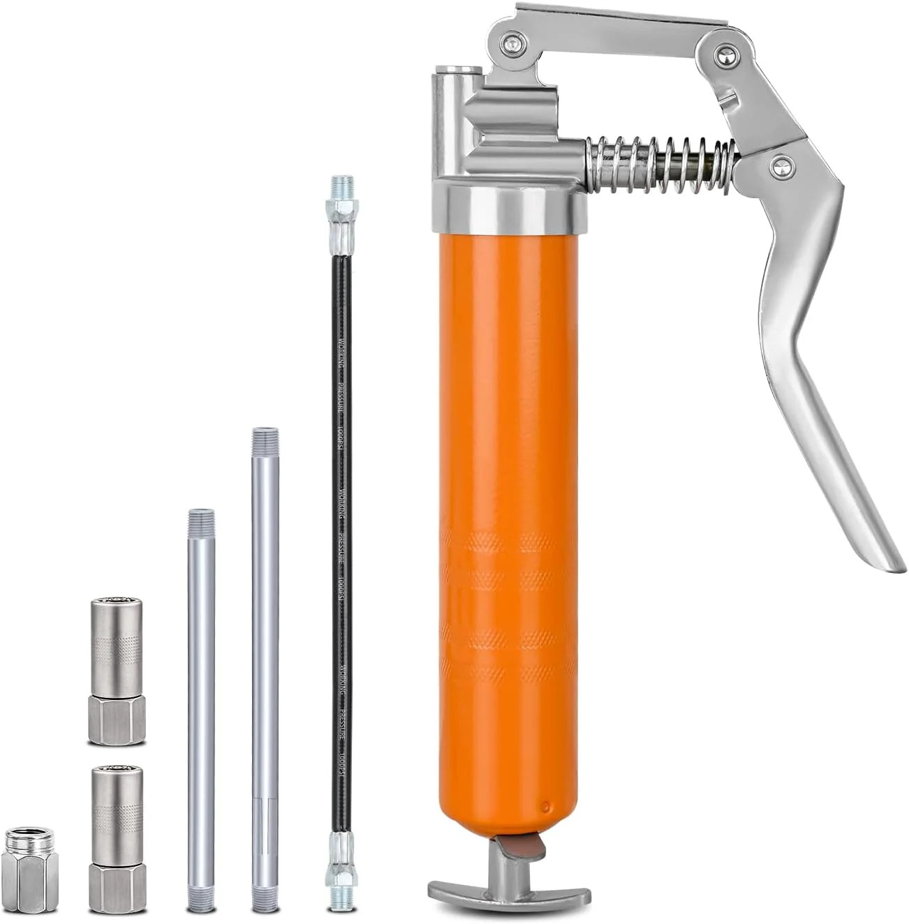 Mini Grease Gun 6000 PSI 4oz Grease Gun Kit with 12" Flex Hose Extension Adapter