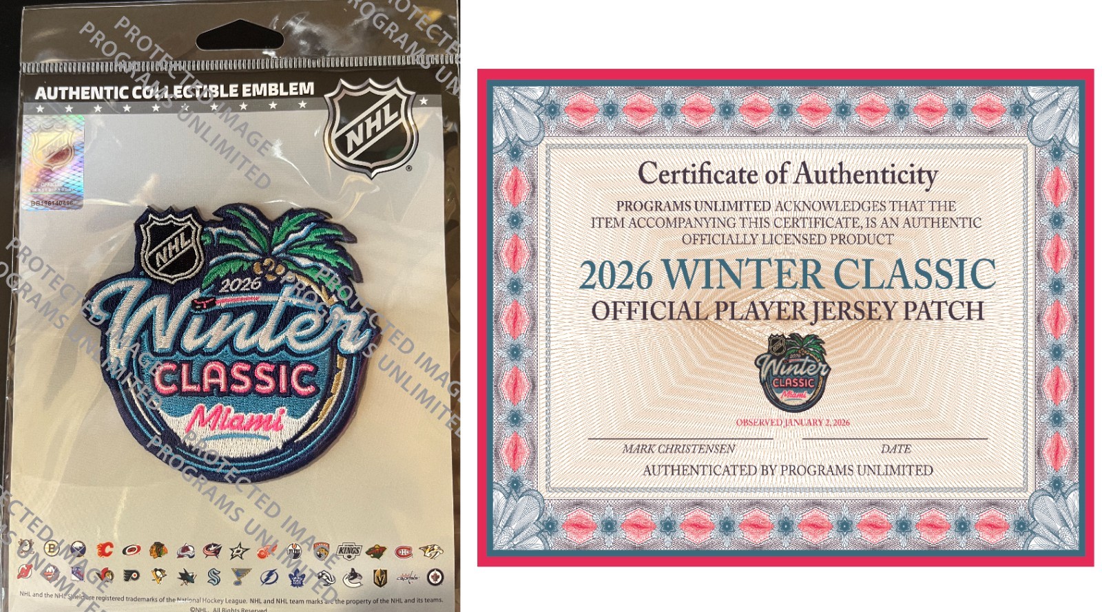 2026 NHL WINTER CLASSIC PLAYER JERSEY PATCH FLORIDA PANTHERS JAN 2 PUCK IN STORE