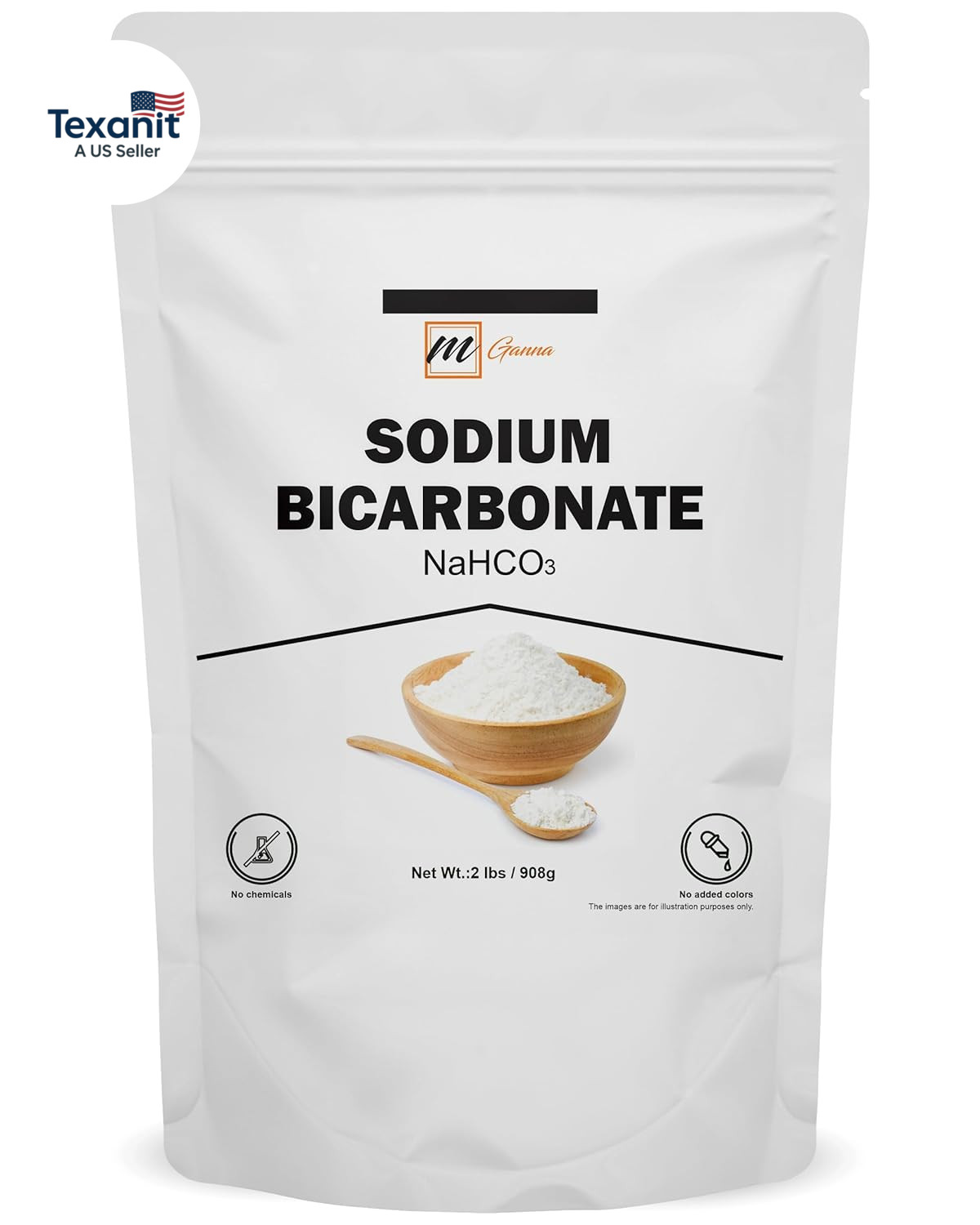 Sodium Bicarbonate, Food Grade Baking Soda, 2 Lbs, Pure White Powder