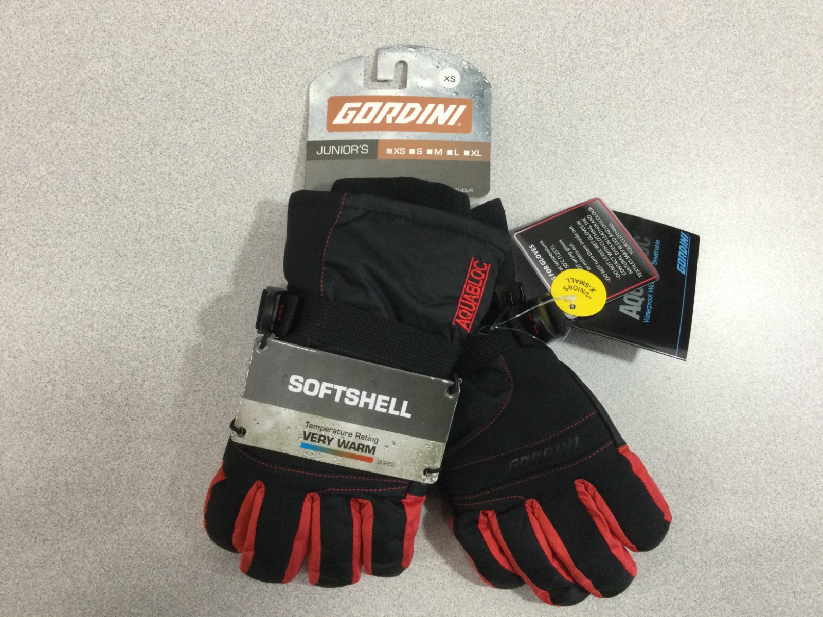 GORDINI JUNIORS 5-FINGER GLOVE - BLACK - XS