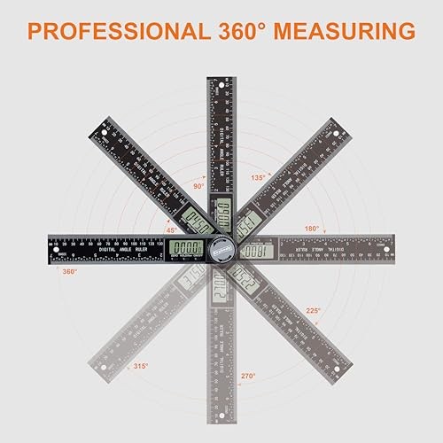 Digital Angle Finder Protractor, 7inch 200mm Angle Gauge Enhanced ABS