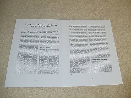 Pioneer Elite CT-93 Cassette Review, 2 pgs, Dolby S!