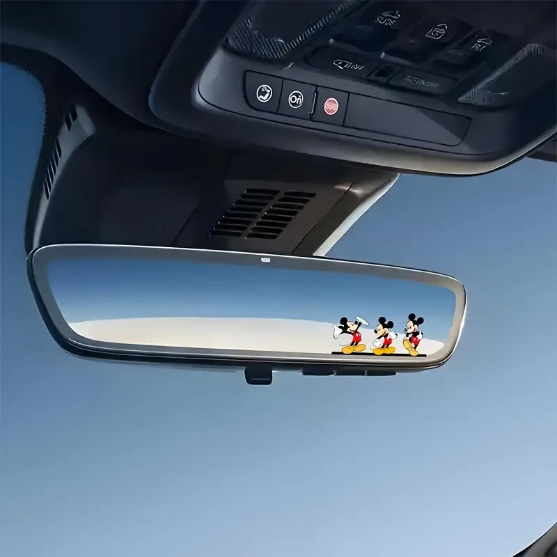 Mickey Mouse Car Rearview Mirror Sticker Self-Adhesive Glossy Decal 1pc
