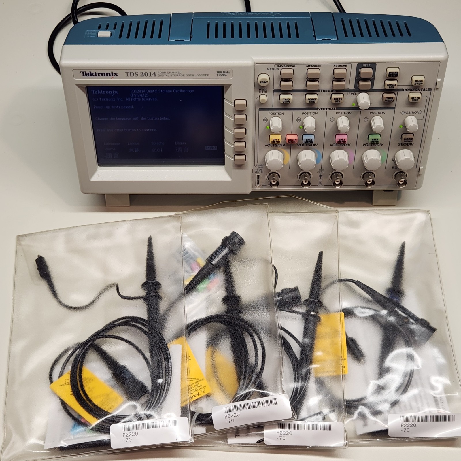 Tektronix TDS2014 Color Digital Oscilloscope 4 Channel, 100 MHz, 1GS/s FFT