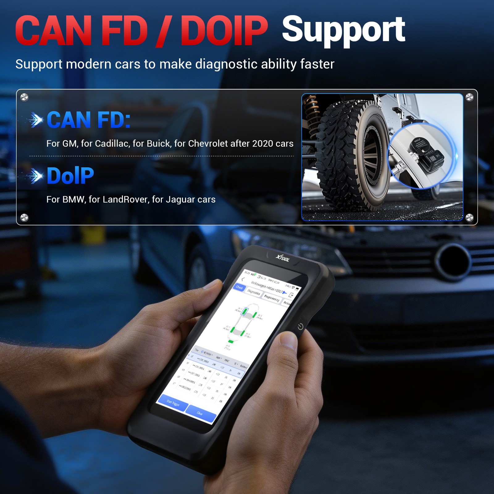 XTOOL TP300 TPMS Sensor Relearn TS100 Programming Tool Auto Diagnostic Scanner