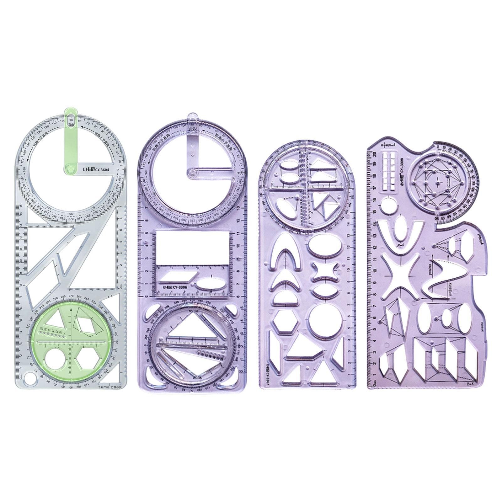 Geometric Ruler Measuring Stencil Measuring Drawing Template Geometric Drawings