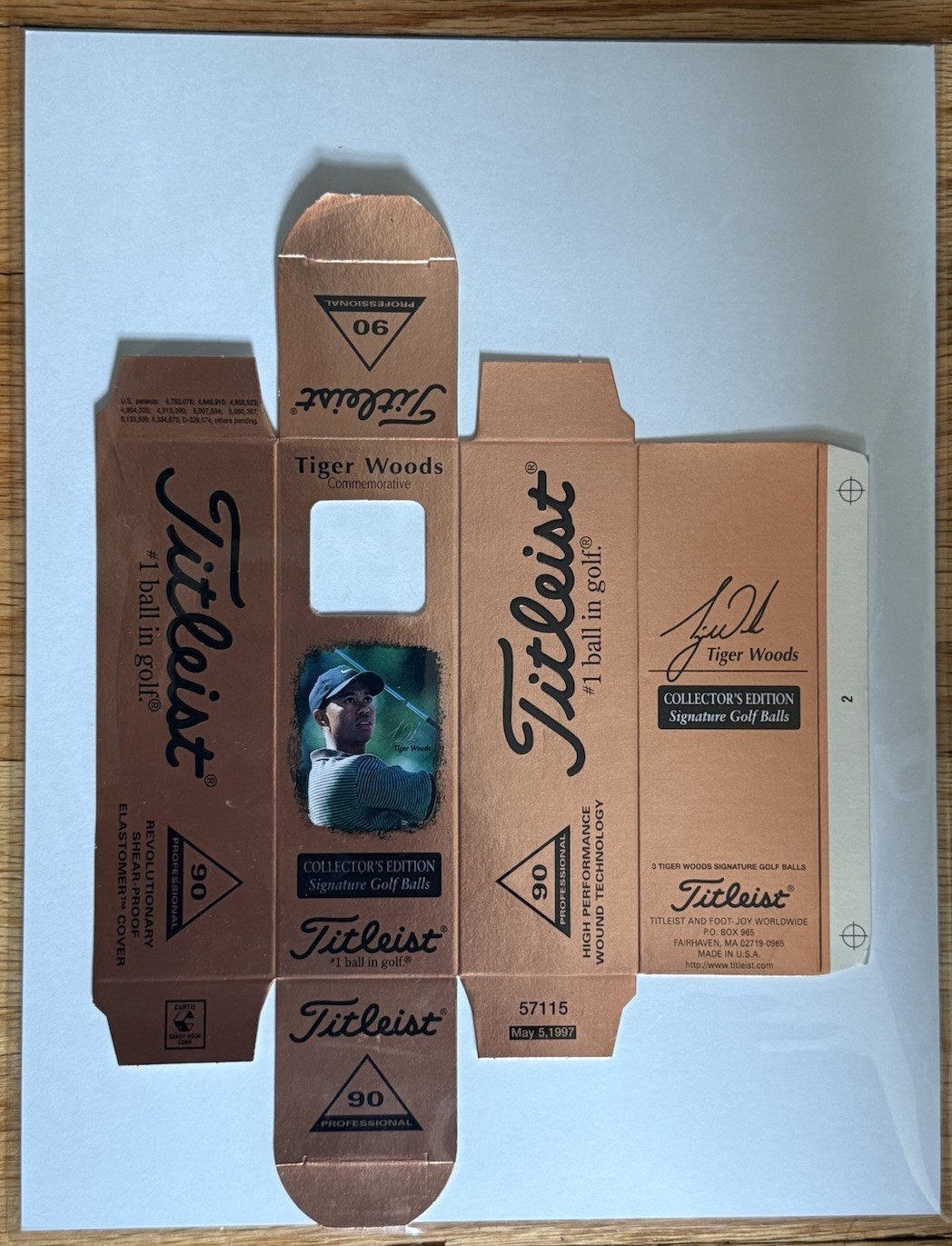 Tiger Woods Titleist Collector's Edition Signature Golf Ball Sleeve 1997 Masters