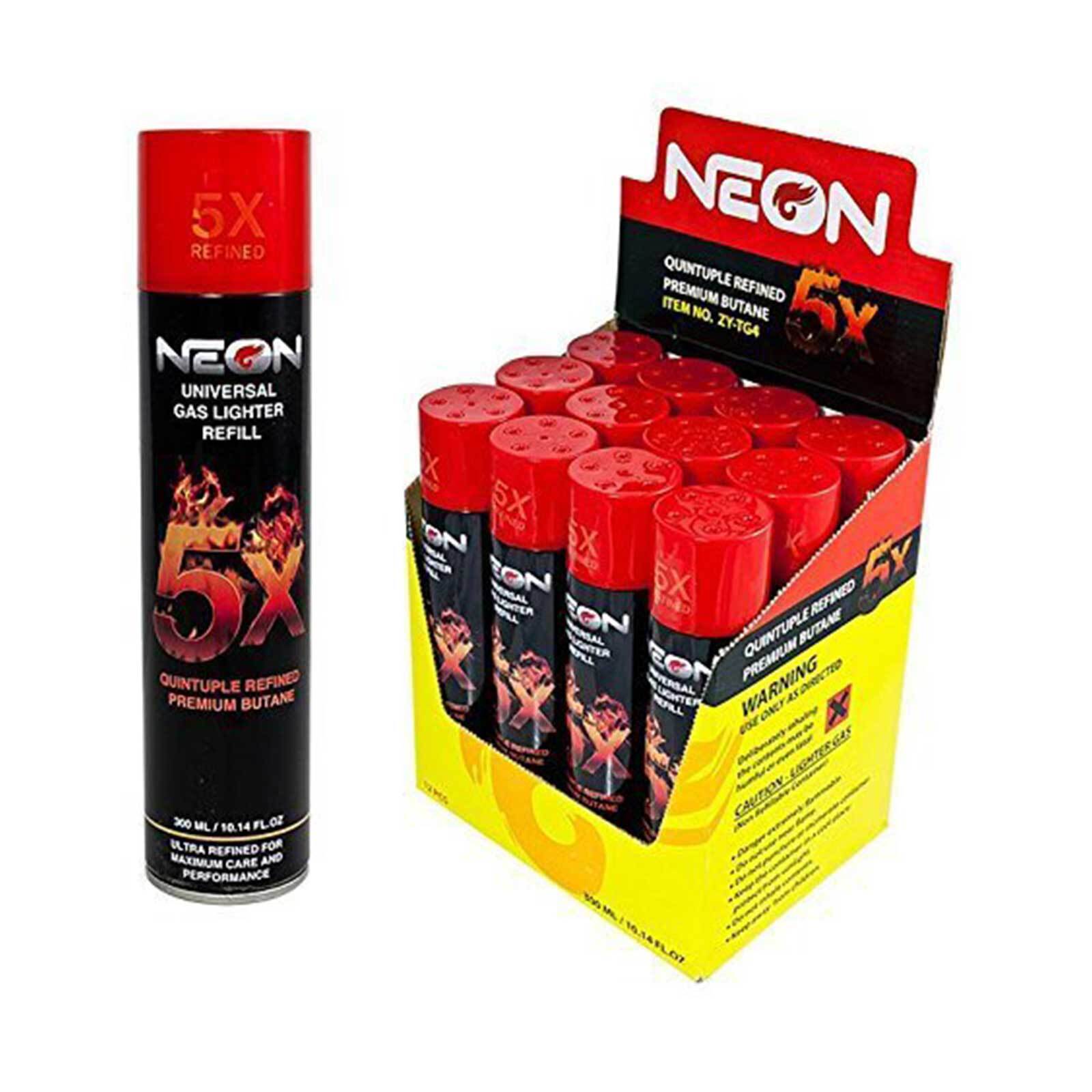 Neon butane 5x refill 300ml butane Gas for lighters torch 10.14 oz