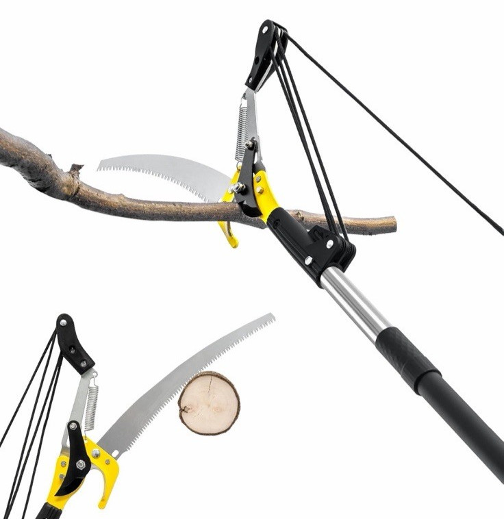 10.5FT Pole Saw for Tree Trimming 2-In-1 Manual Tree Pruner w Saw Extendable New