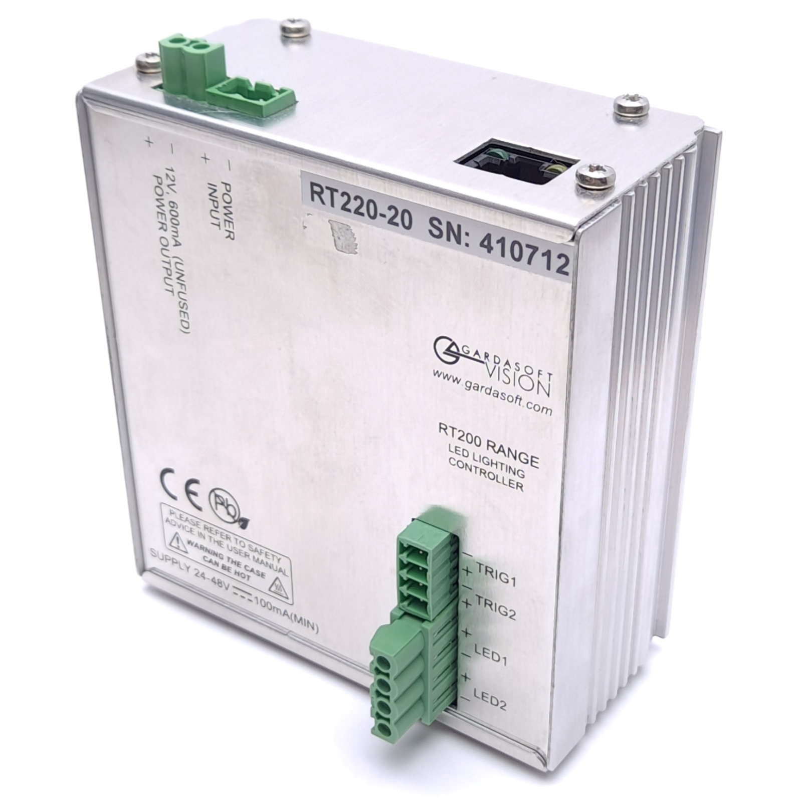 Gardasoft RT220-20 LED Lighting Controller, 2-Channel, 24-48VDC Supply