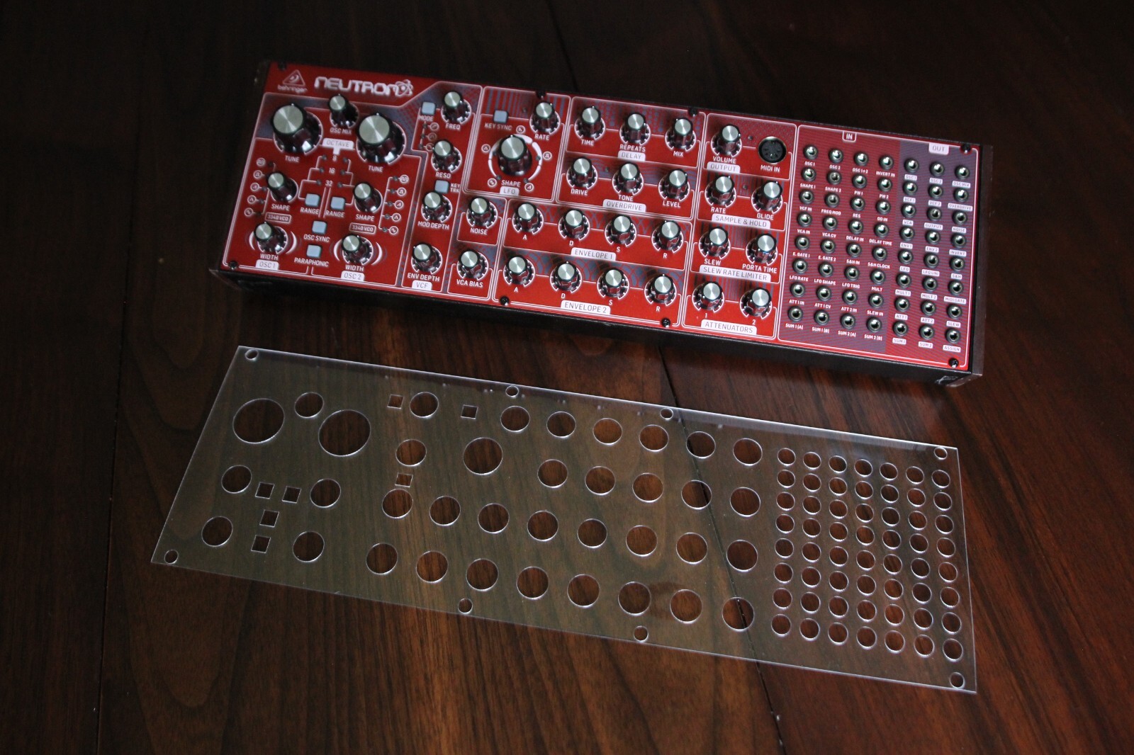 Behringer Neutron Analog Desktop Mono Synthesizer Clear Overlay For Patch Saving