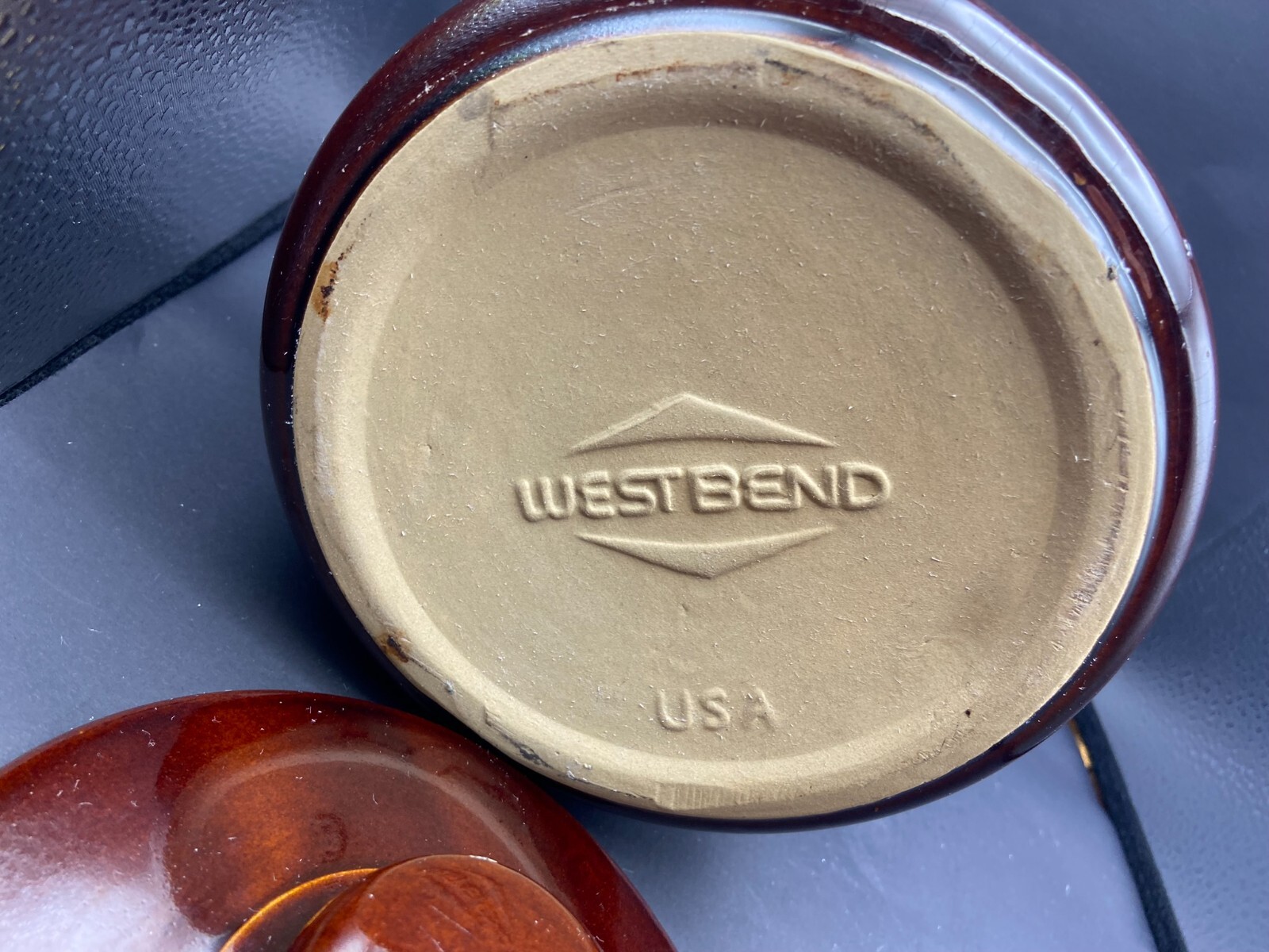 Vintage West Bend Bean Pot Genuine Ceramic Stoneware
