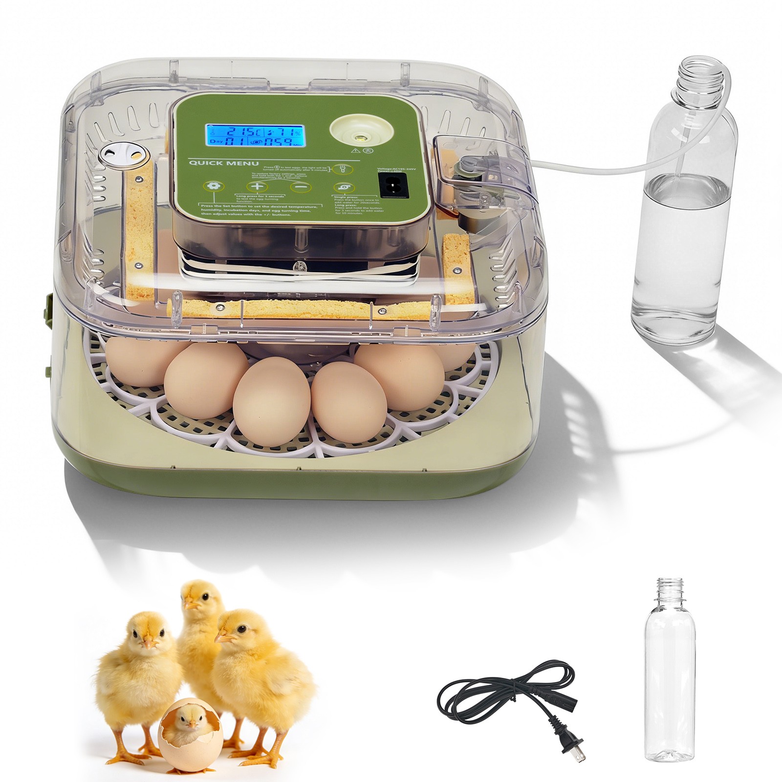 12 Eggs Incubator with Automatic Egg Turning for Hatching Chicken Ducks Eggs