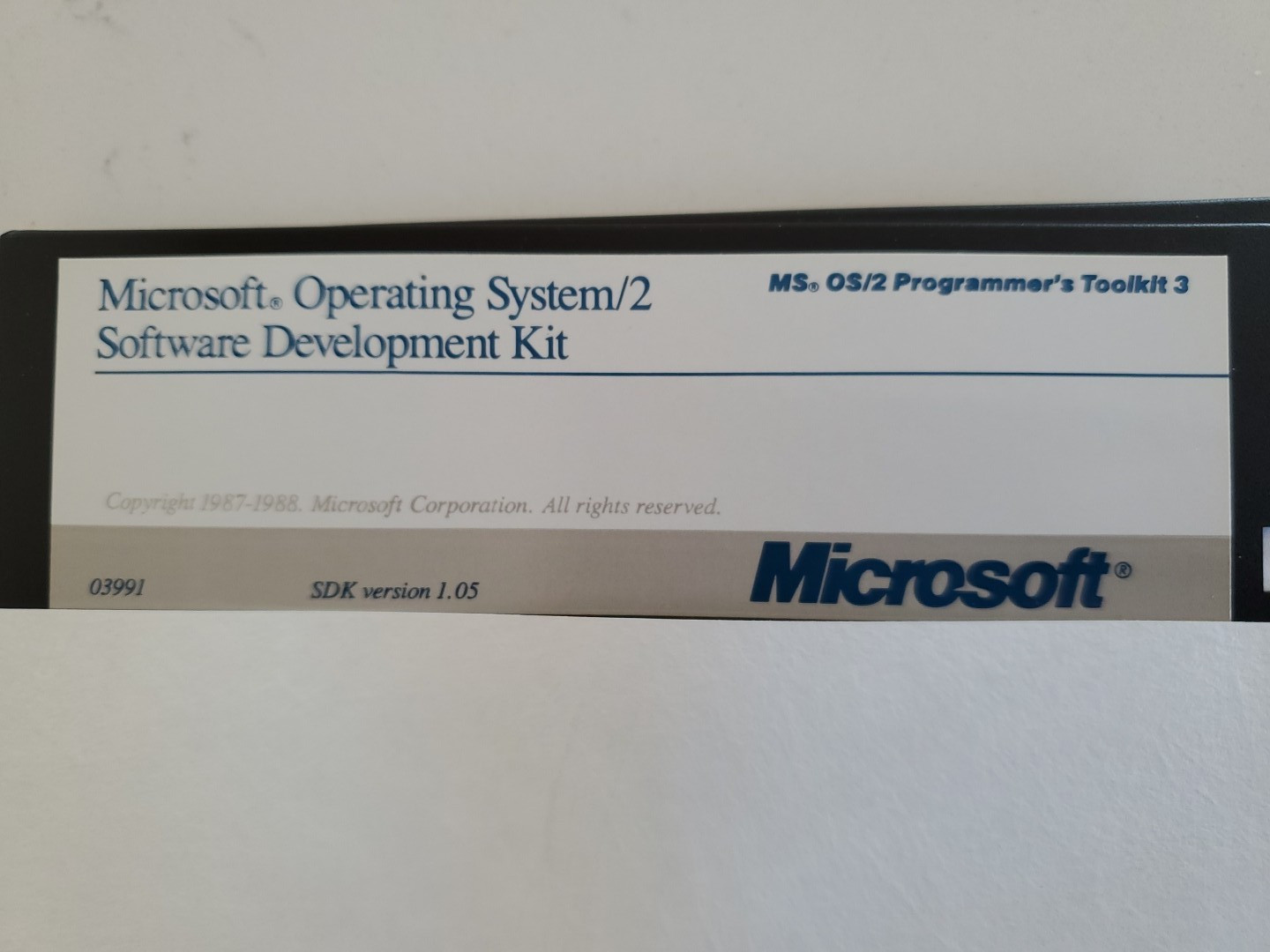 Microsoft Operating System/2 Software Development Kit 1.05 (OS/2 SDK) 5 1/4"