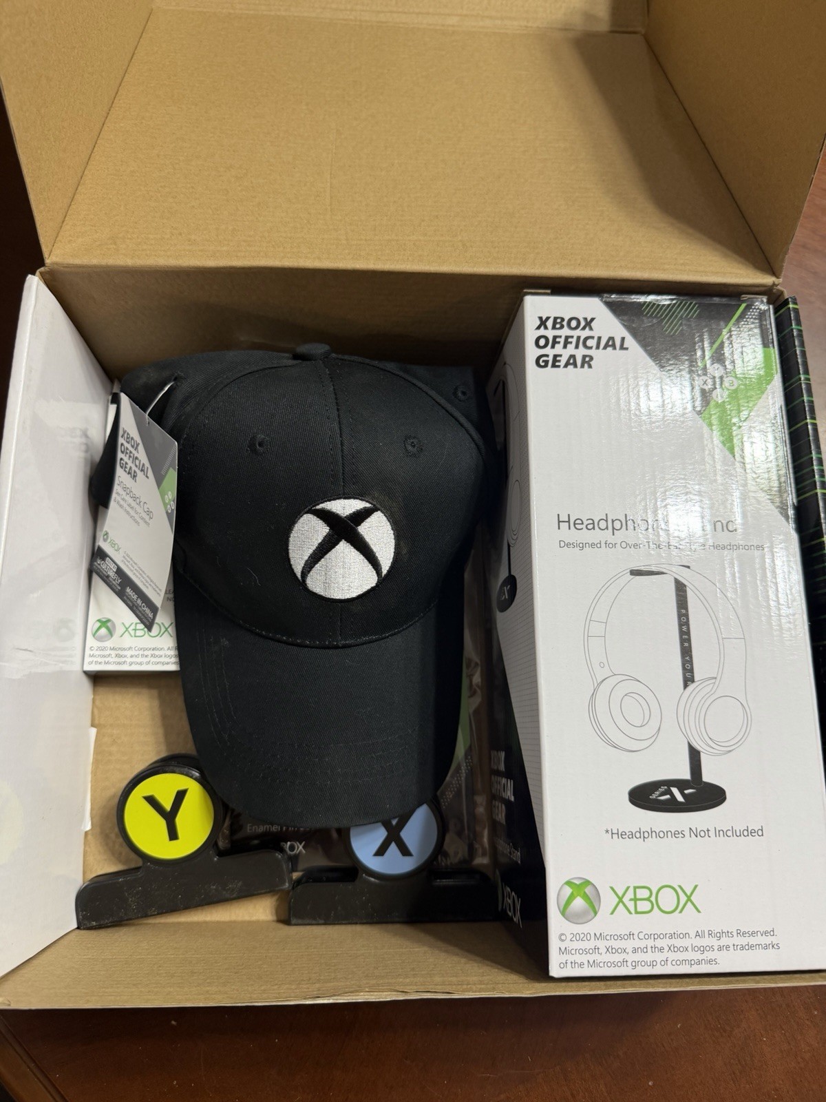 Xbox Official Gear Bundle Hat Headset Stand Pins Coaster Accessories Lot