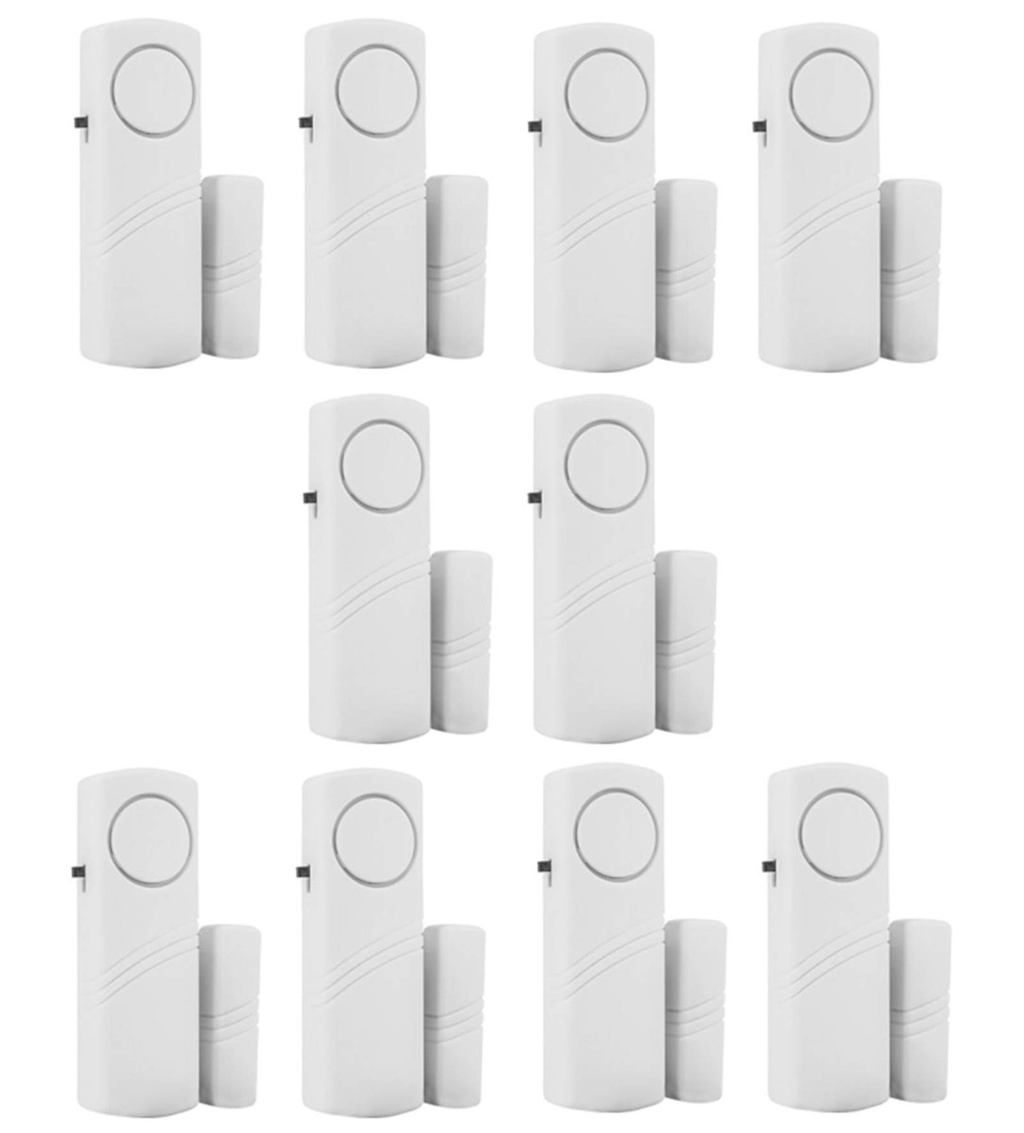 HIIXHC Personal Security Window & Door Alarm Bell | 3.6*0.7*1.2, Pack of 10
