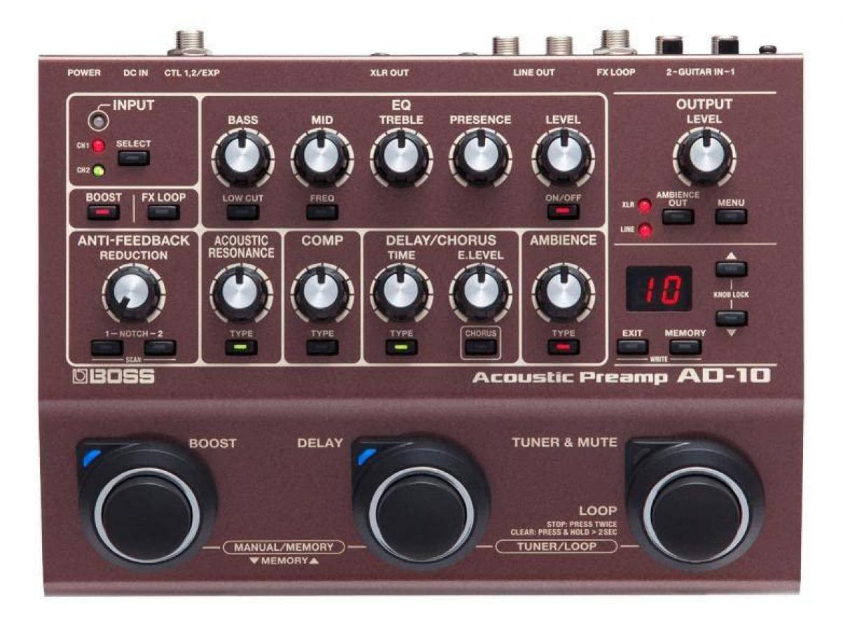 Boss AD-10 Acoustic Preamp Processor Effects Pedal New in Box