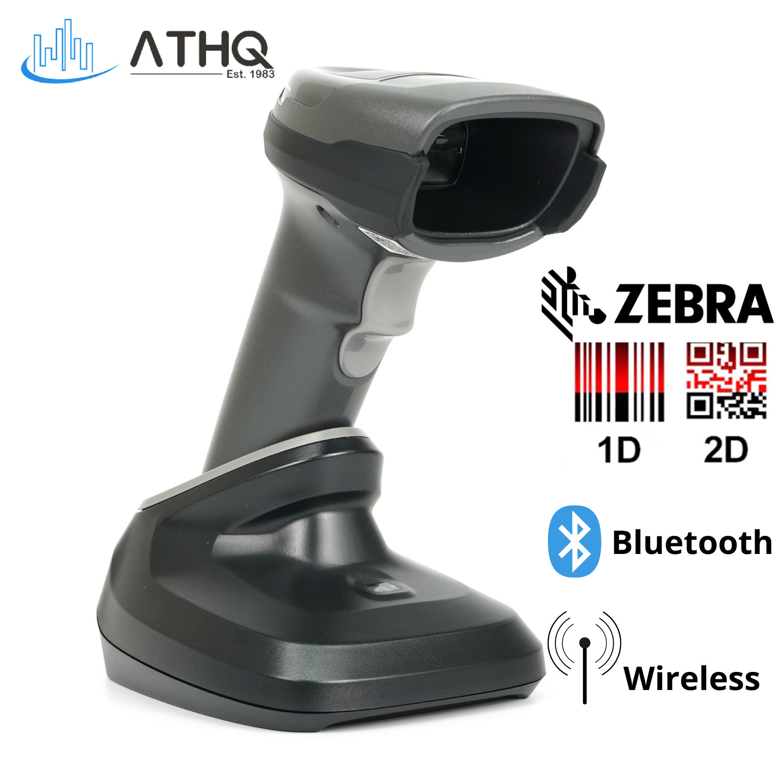 Zebra DS2278 Cordless Bluetooth 1D/2D Barcode Scanner Kit Wireless POS Reader